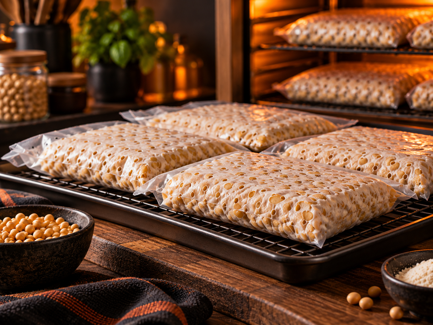 Illustrative Aufnahme der Tempeh-Fermentation